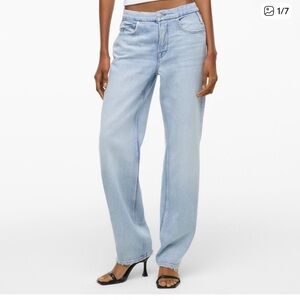 Good American x Zara straight blue jeans